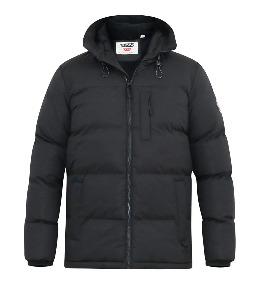 D555 Men's Quilted Puffer Coat With Microfleece Lining and Hood