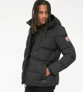 D555 Men's Quilted Puffer Coat With Microfleece Lining and Hood