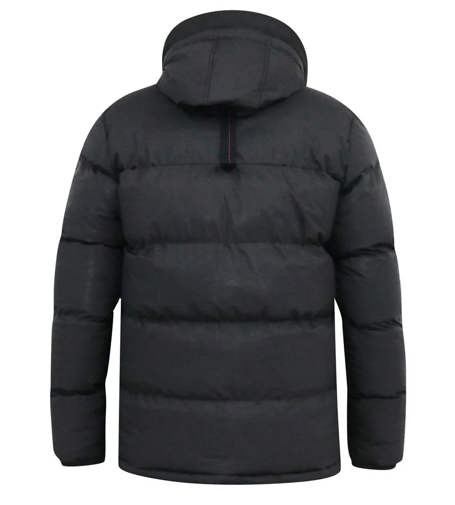 D555 Men's Quilted Puffer Coat With Microfleece Lining and Hood