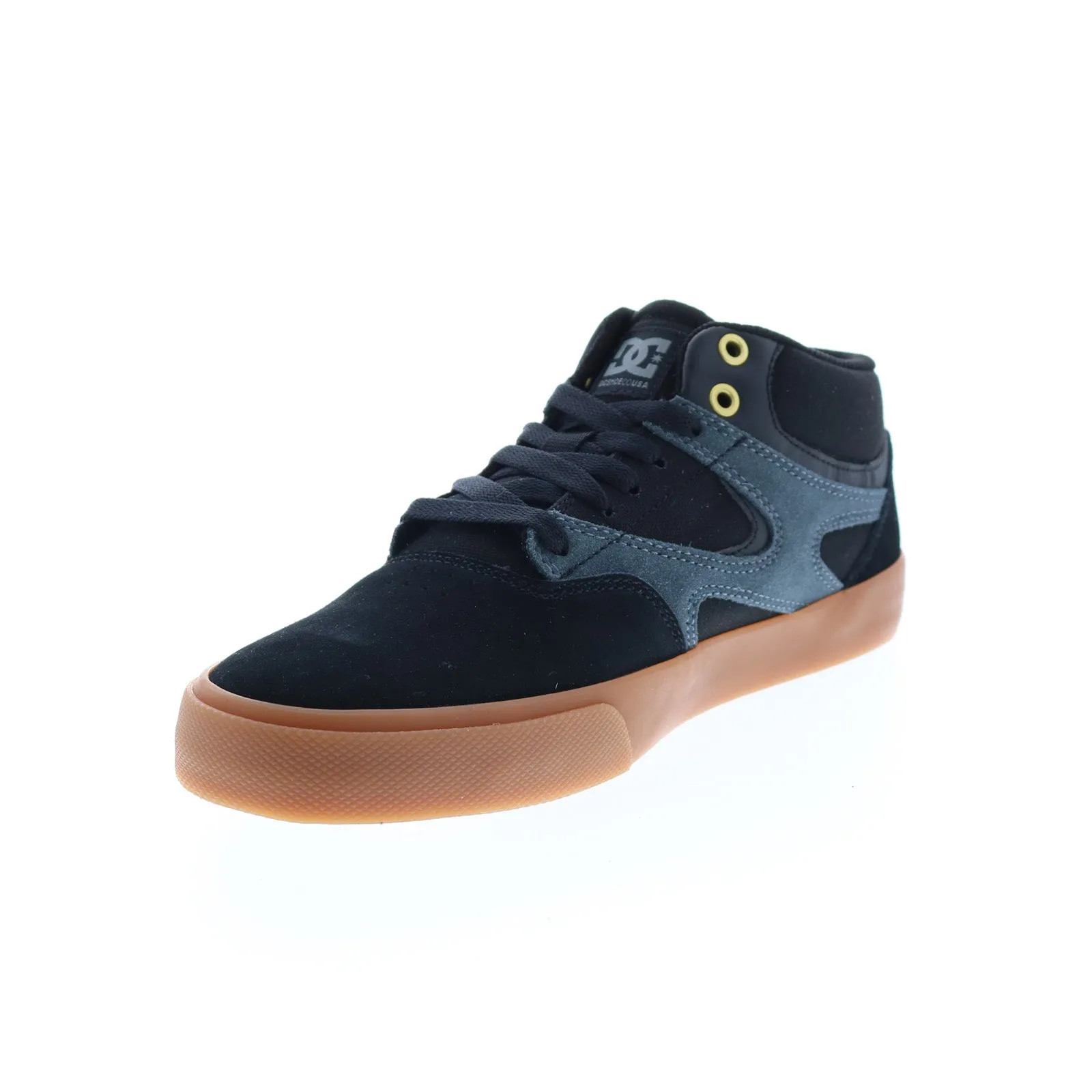 DC Kalis Vulc Mid S Black Suede Skate Sneakers for Men