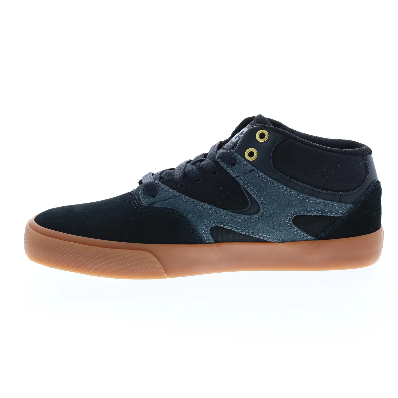 DC Kalis Vulc Mid S Black Suede Skate Sneakers for Men