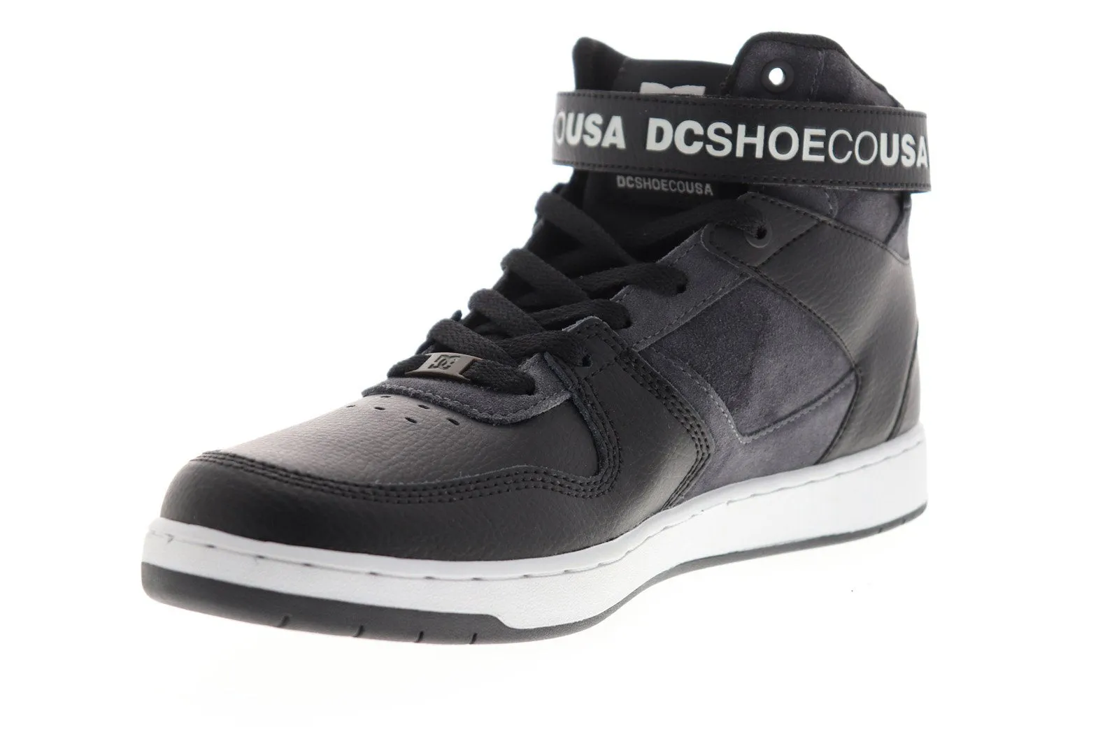 DC Men's Black Leather Lace Up Skate Sneakers Shoes