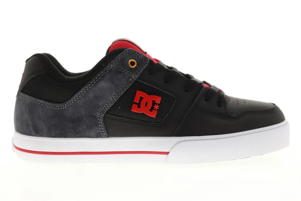 DC Pure SE 301024 Men's Black Leather Suede Low Top Lace Up Skate Shoes