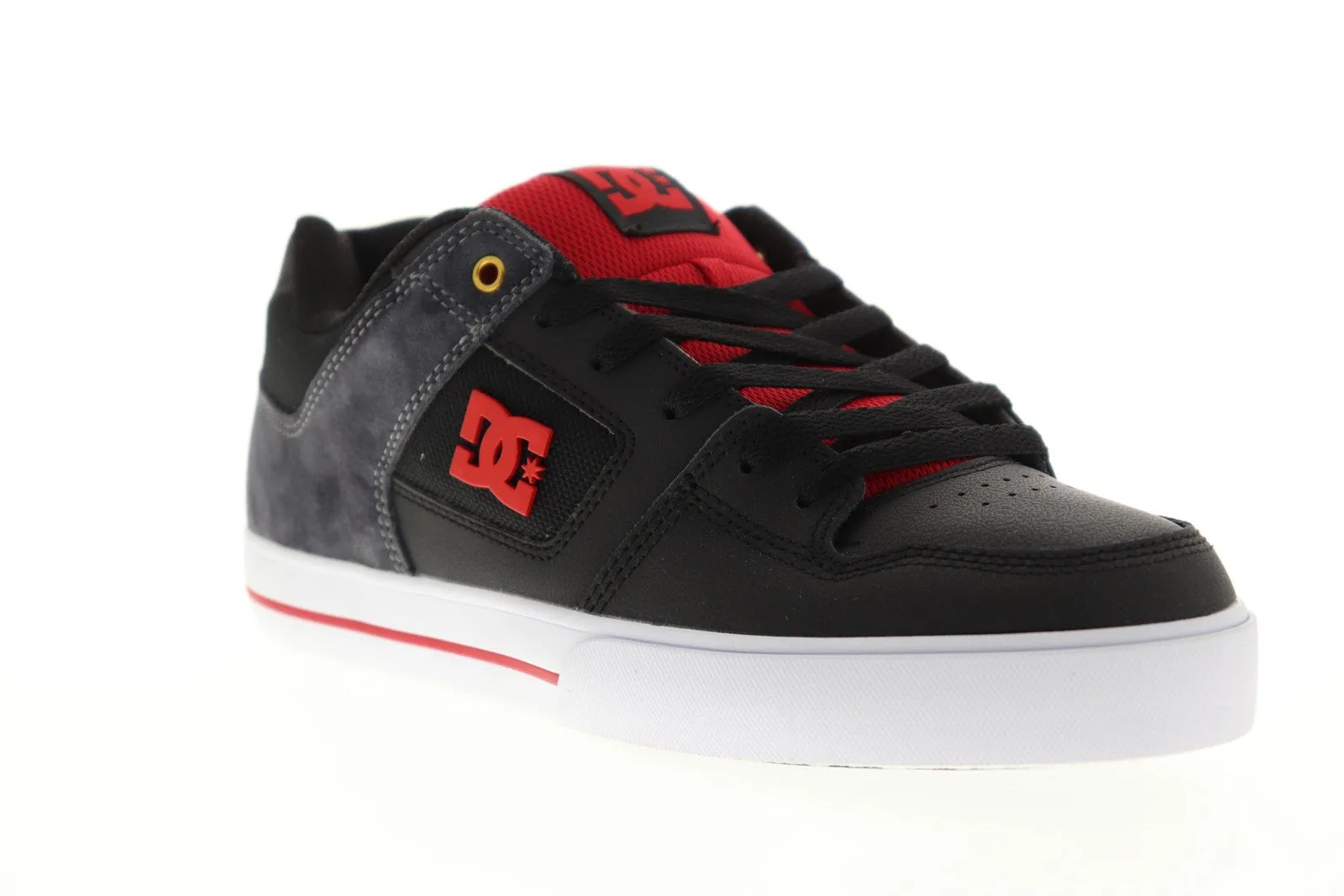 DC Pure SE 301024 Men's Black Leather Suede Low Top Lace Up Skate Shoes