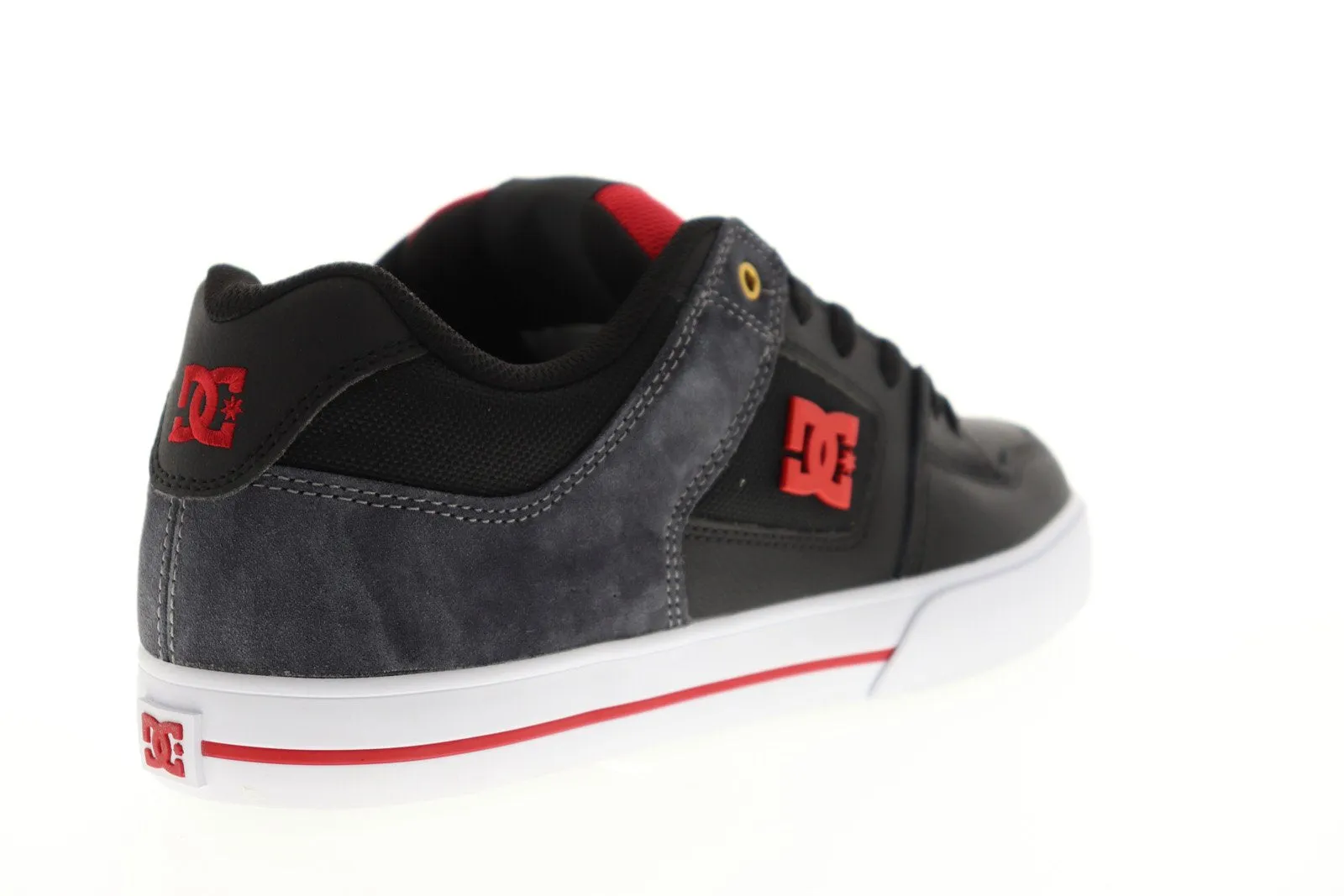 DC Pure SE 301024 Men's Black Leather Suede Low Top Lace Up Skate Shoes