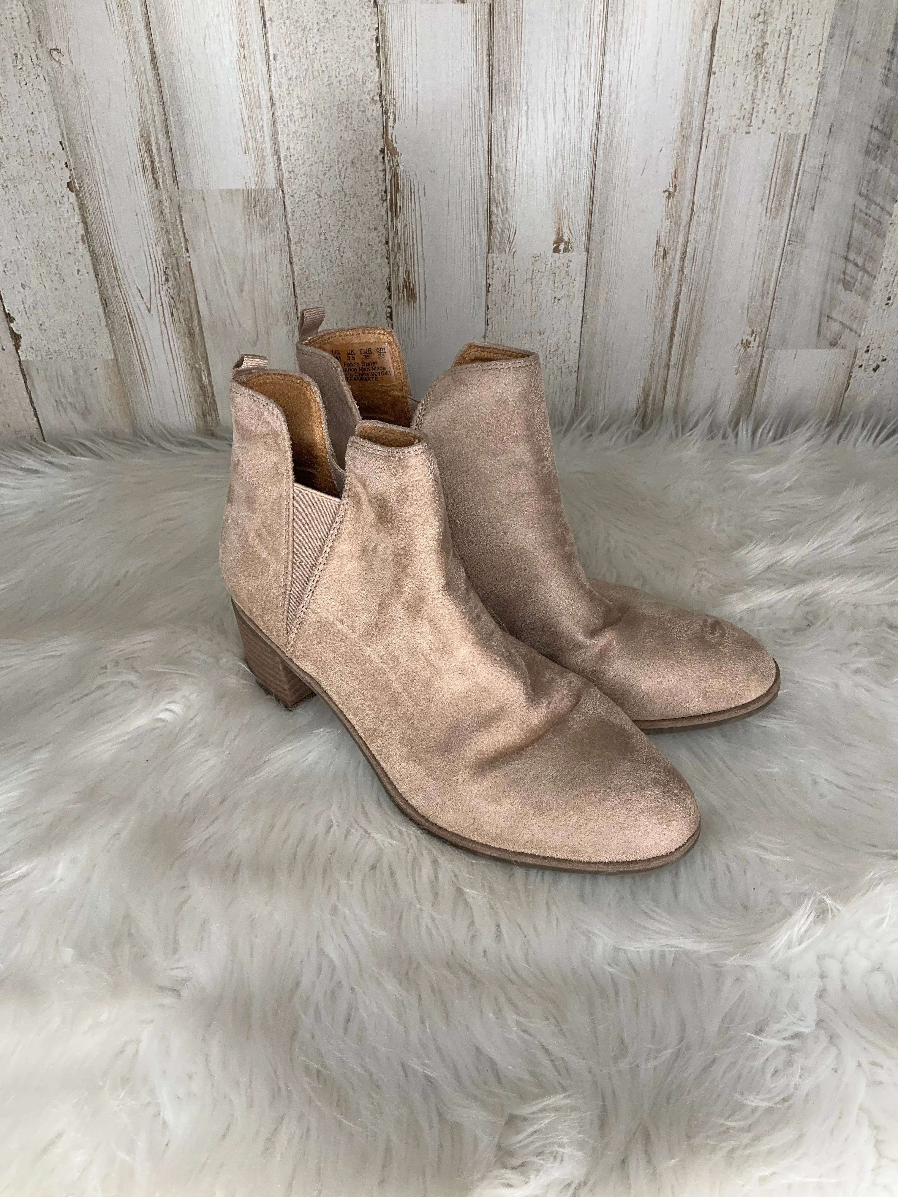 Dr. Scholls Tan Ankle Heels Boots Size 6