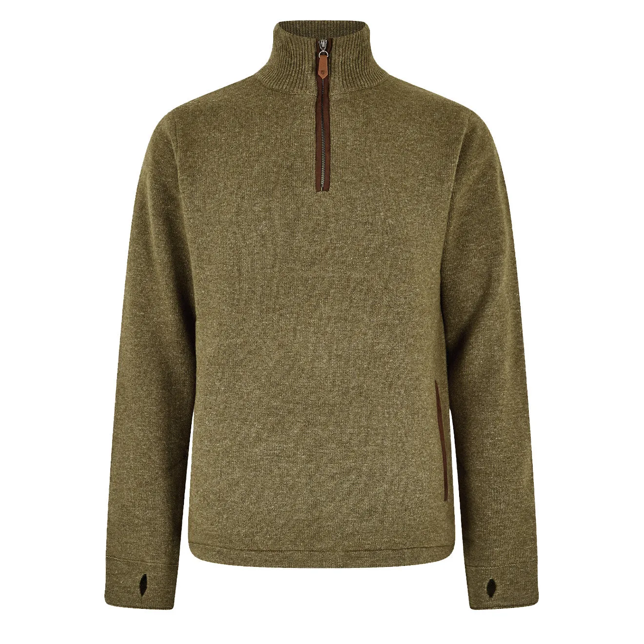 Dubarry Feeney Knit Zip Neck Jumper - Dusky Green