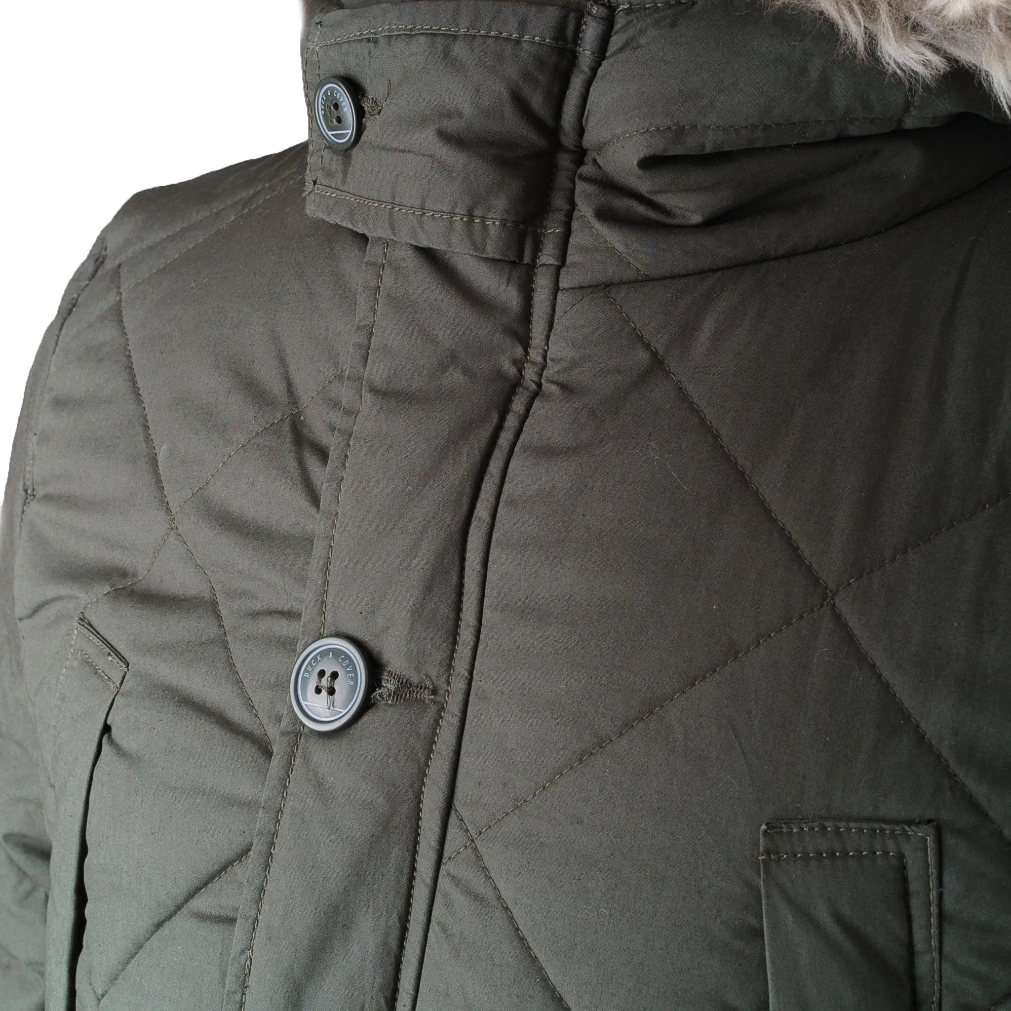 Duck and Cover Bazza Parka Jacket in Khaki