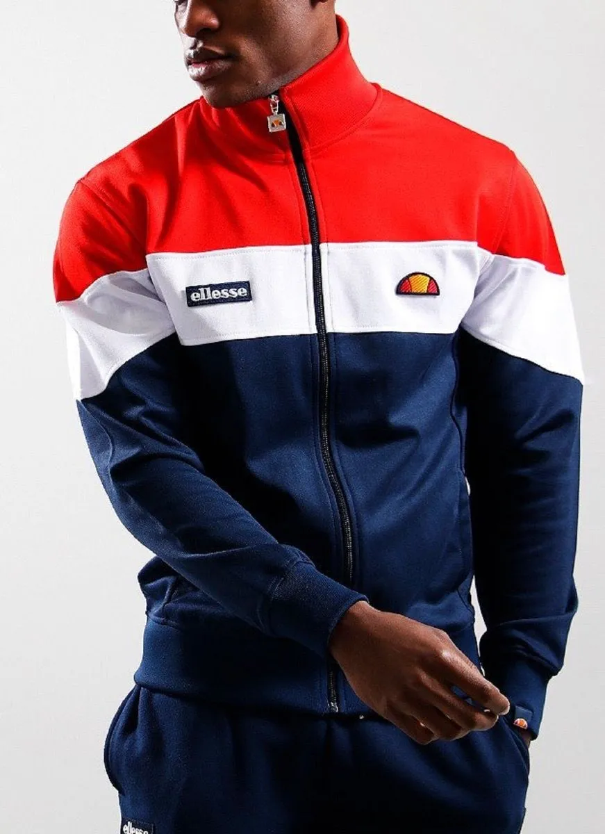 Ellesse Caprini Track Jacket in Red Navy