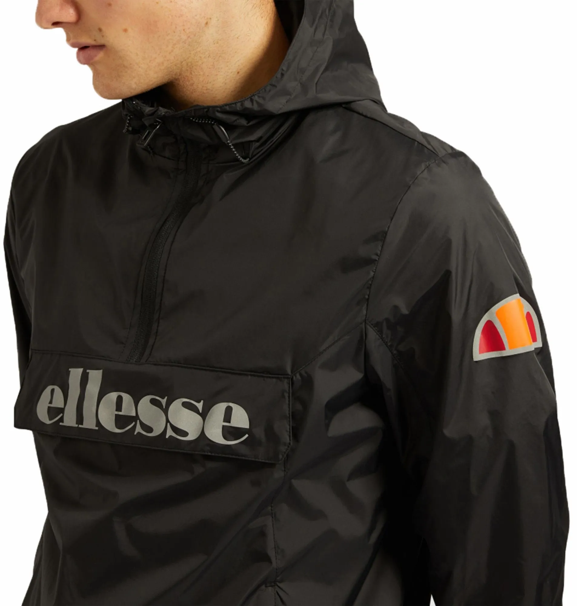 Ellesse Men's Acera Hooded Cagoule Jacket Black