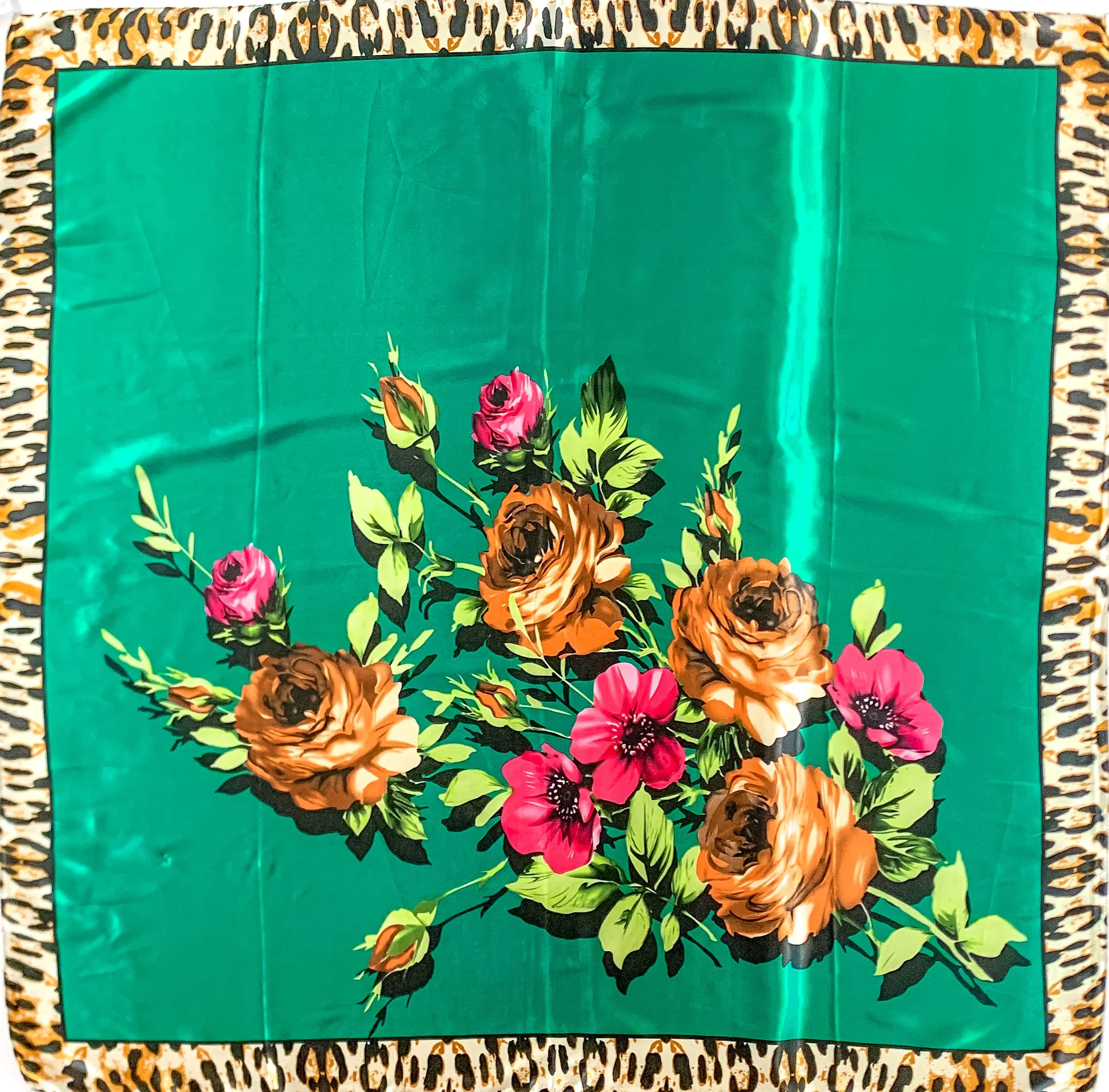 Emerald Feisty Floral Wild Rag