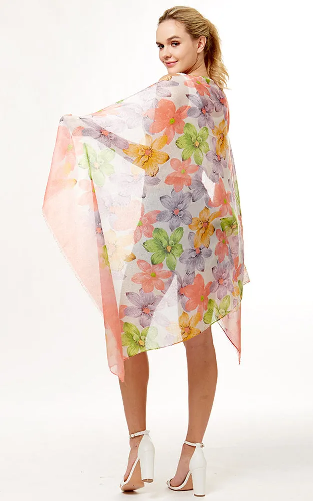 Floral Print Lurex Scarf - LOF1058