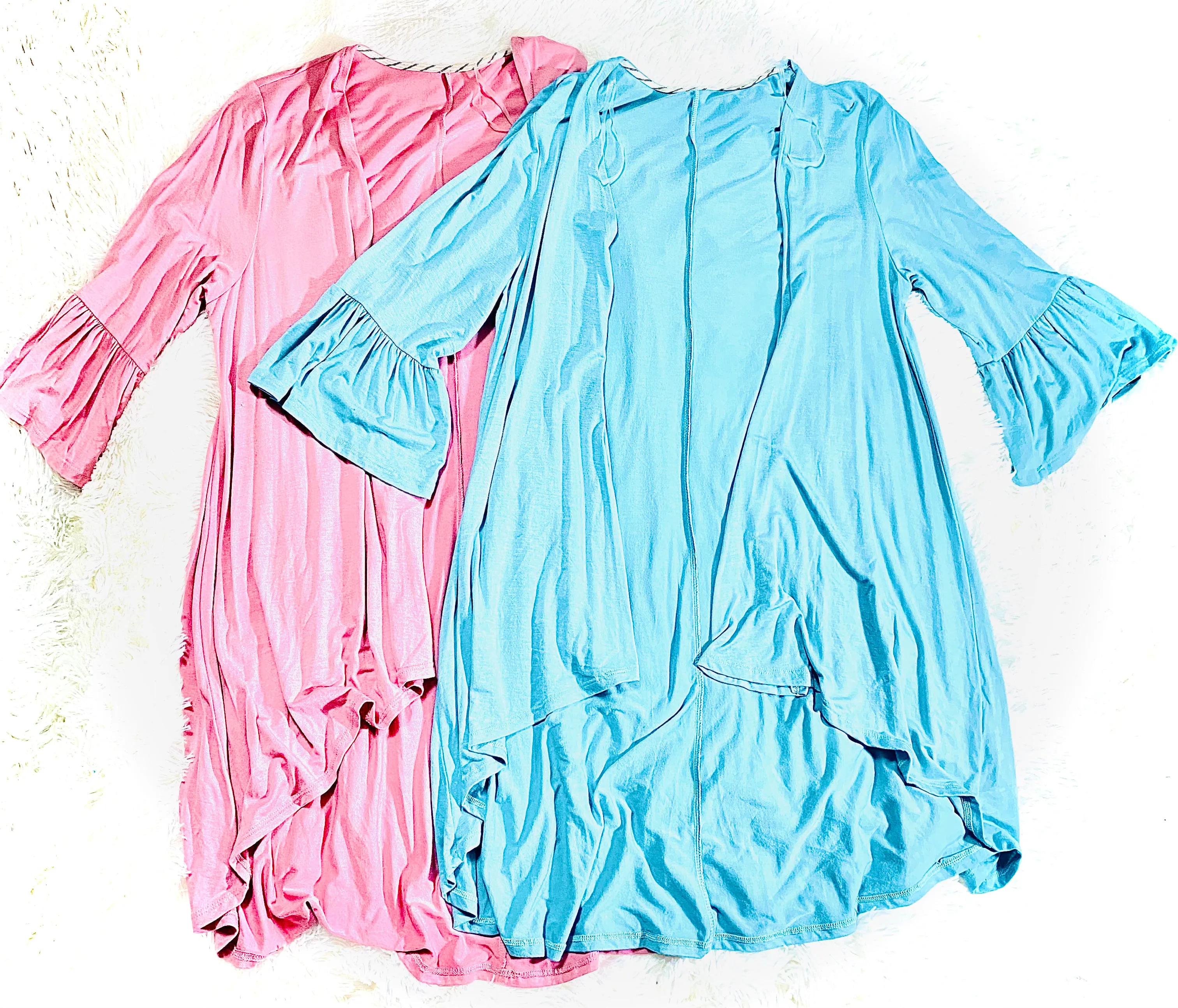 Flounce Sleeve Wrap Cardigan