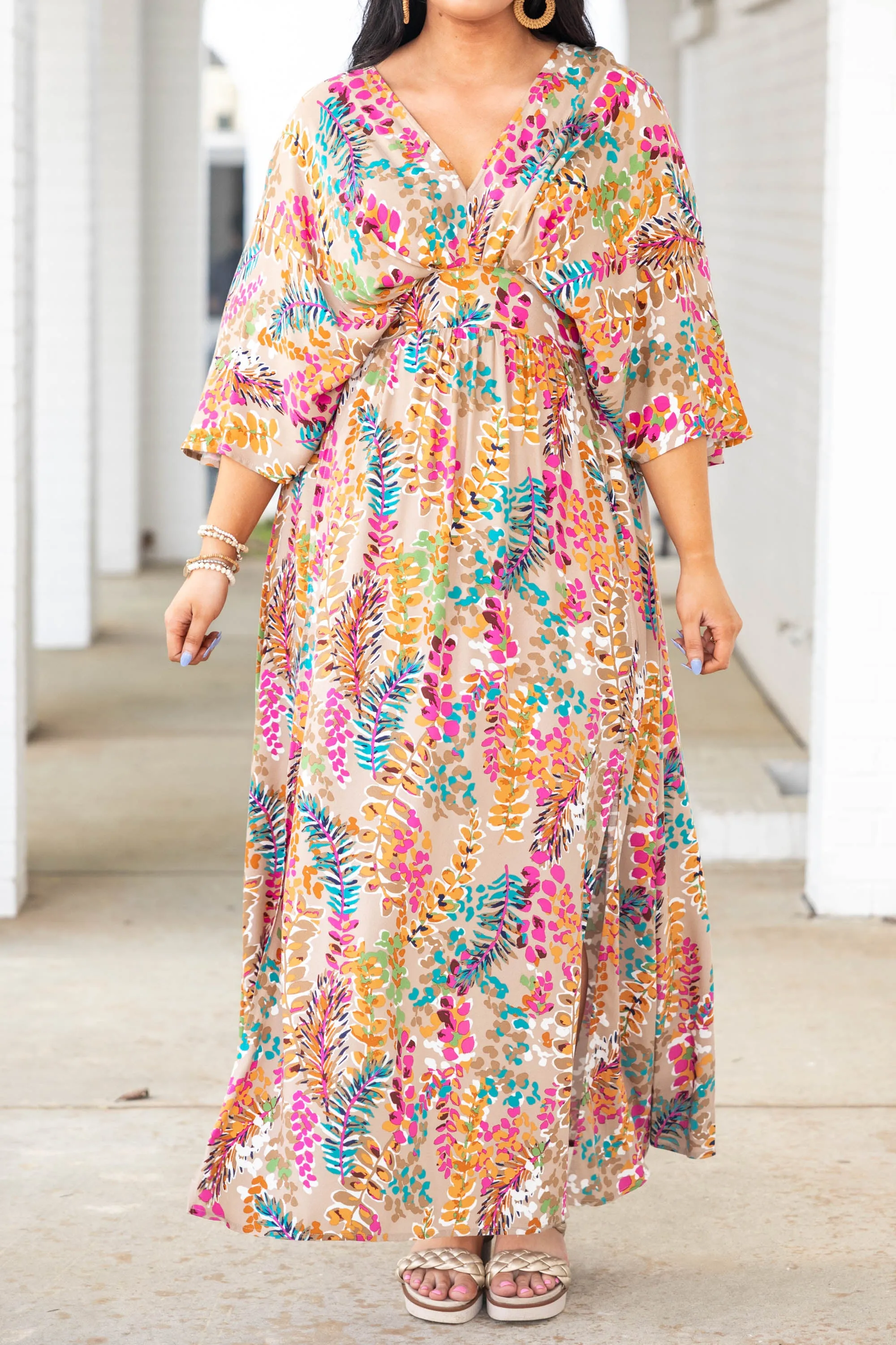 Flow With The Wind Maxi Dress Taupe