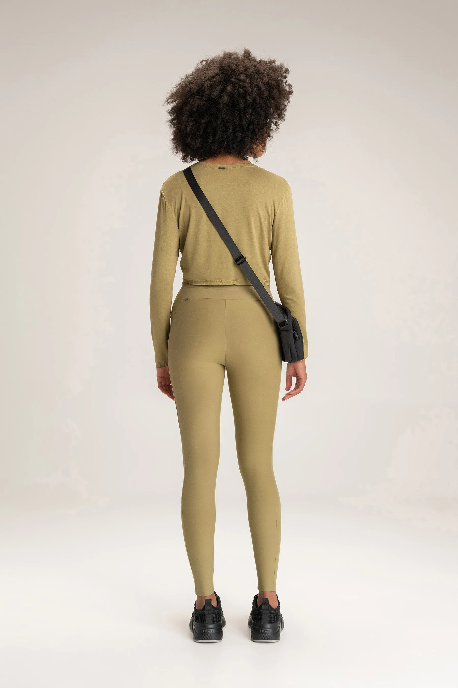 Form-Fitting Neoprene Leggings with Tie Detail