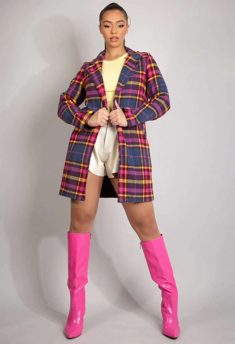 Multicolour Tartan Coat