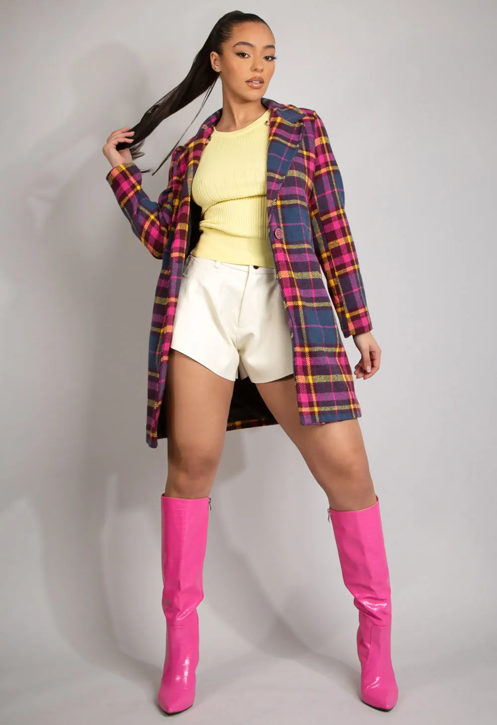 Multicolour Tartan Coat