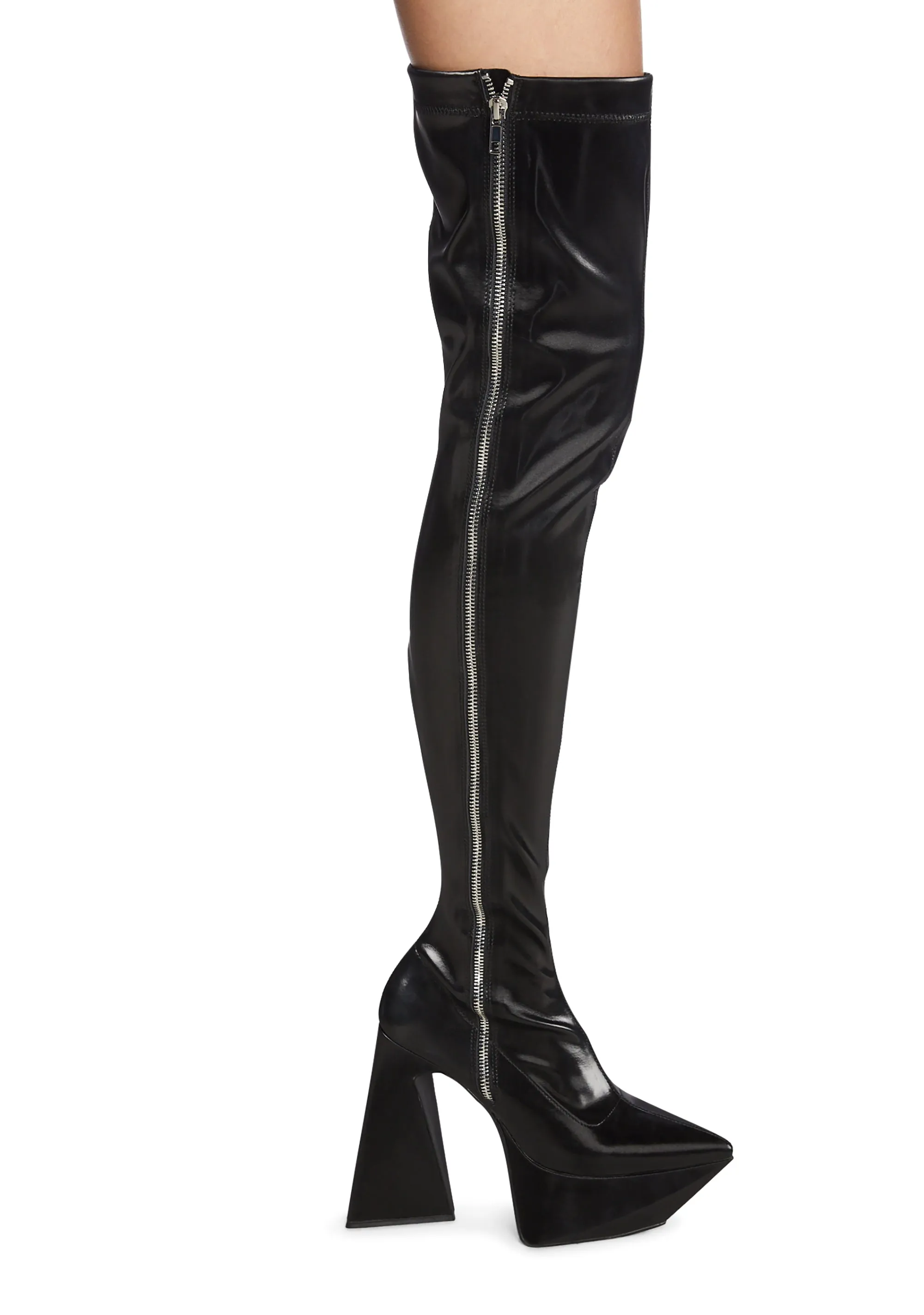 Future Trippin' Black Thigh High Boots