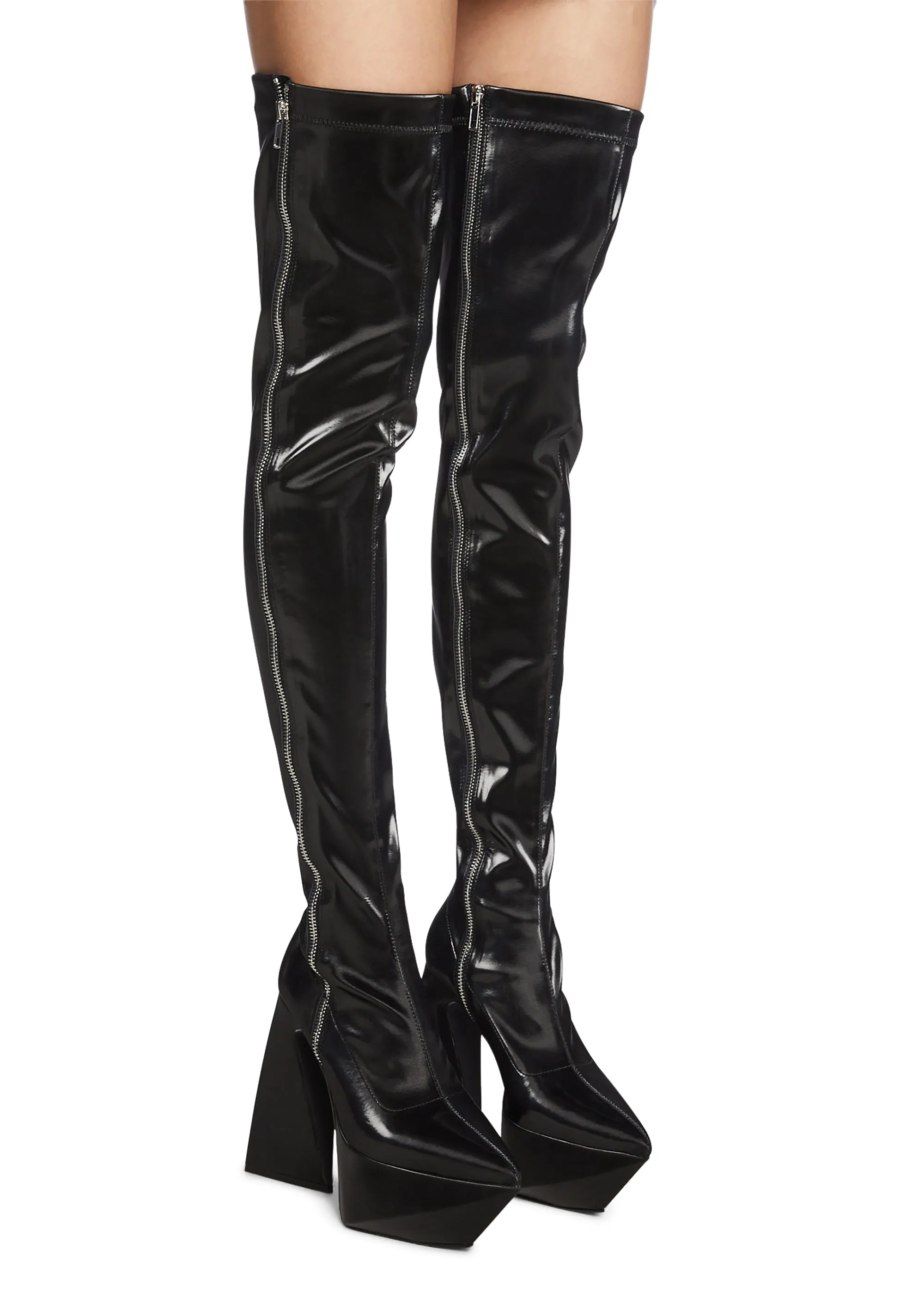 Future Trippin' Black Thigh High Boots