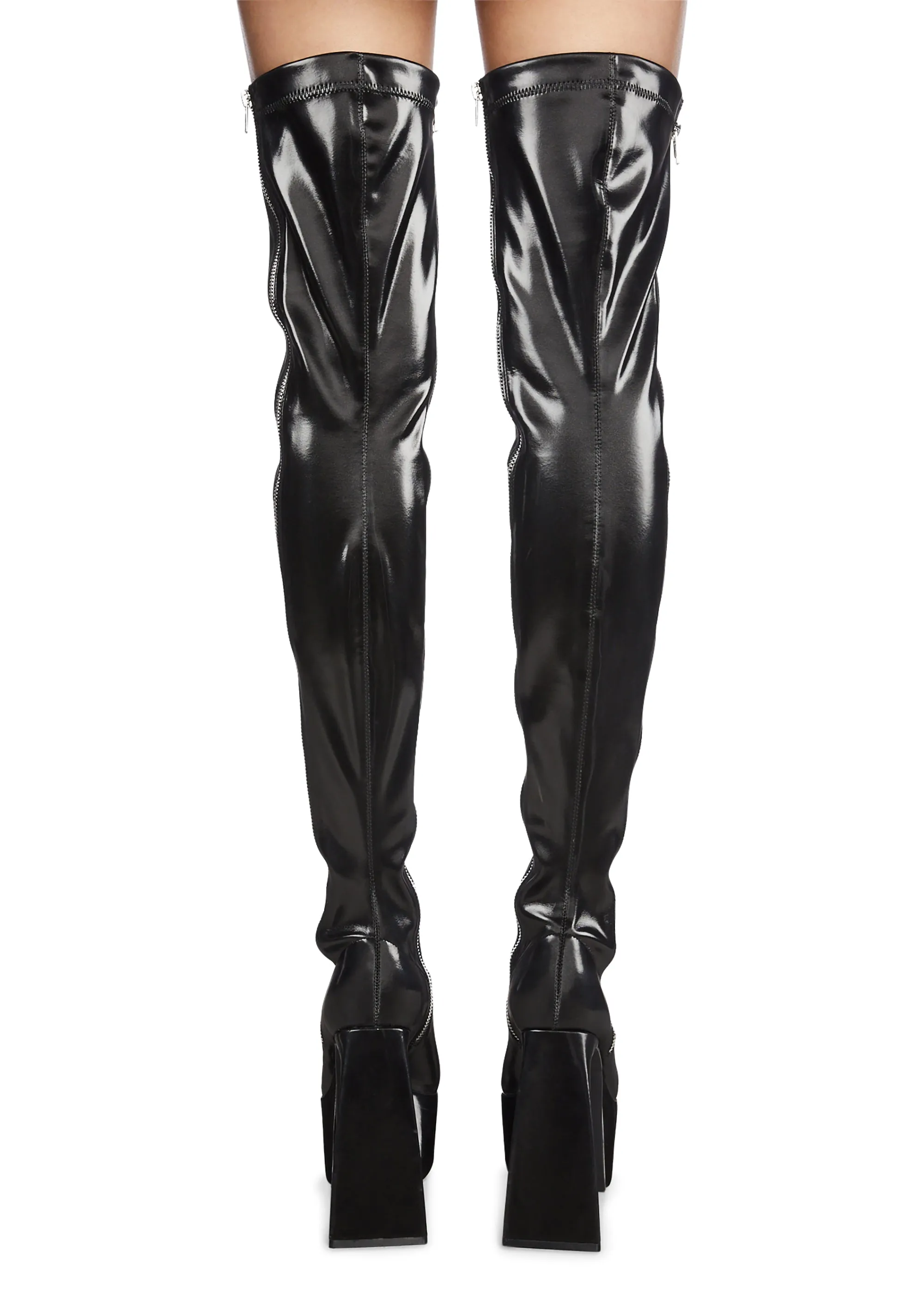 Future Trippin' Black Thigh High Boots