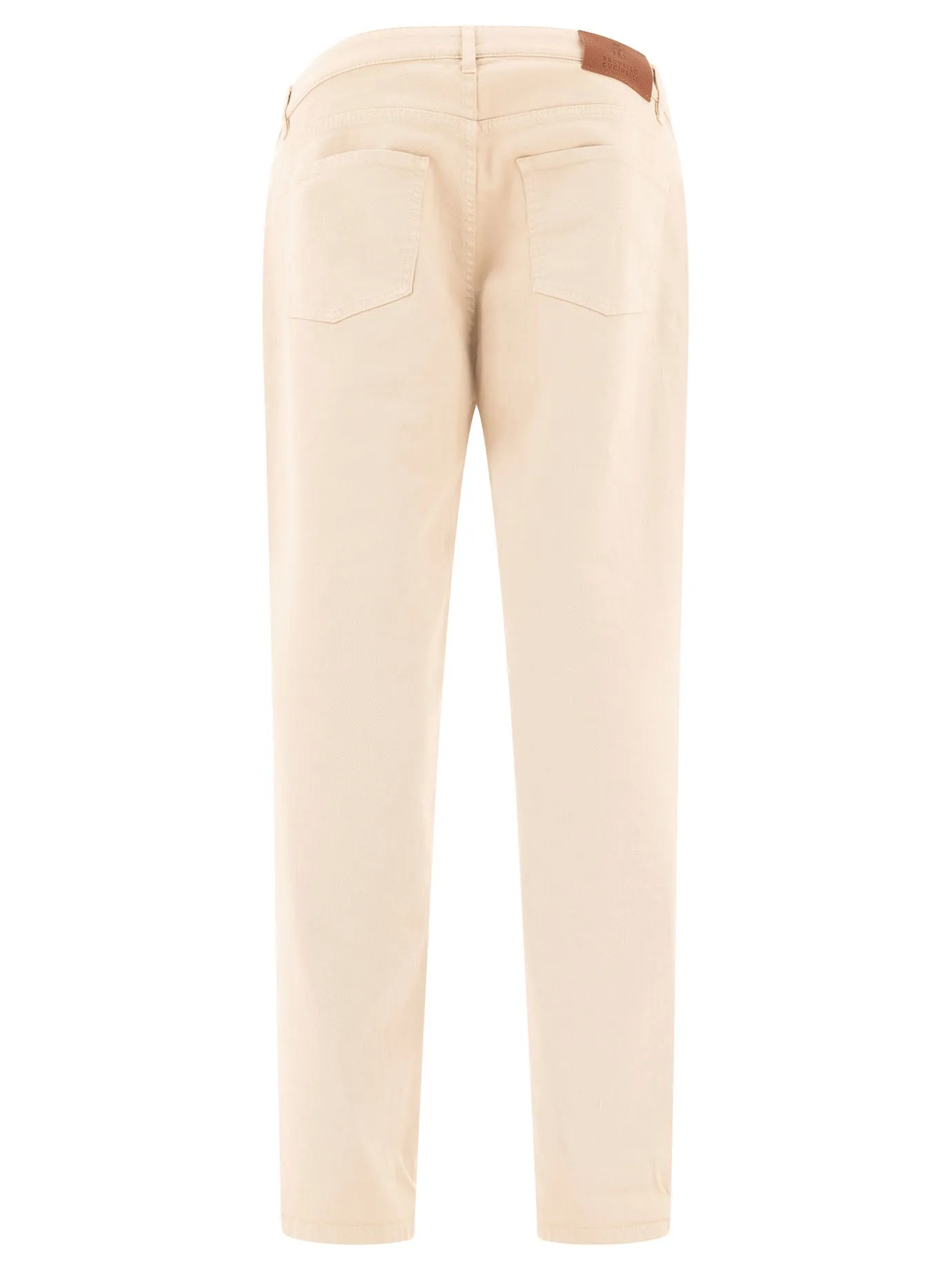 Beige Garment-Dyed Trousers