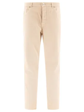 Beige Garment-Dyed Trousers