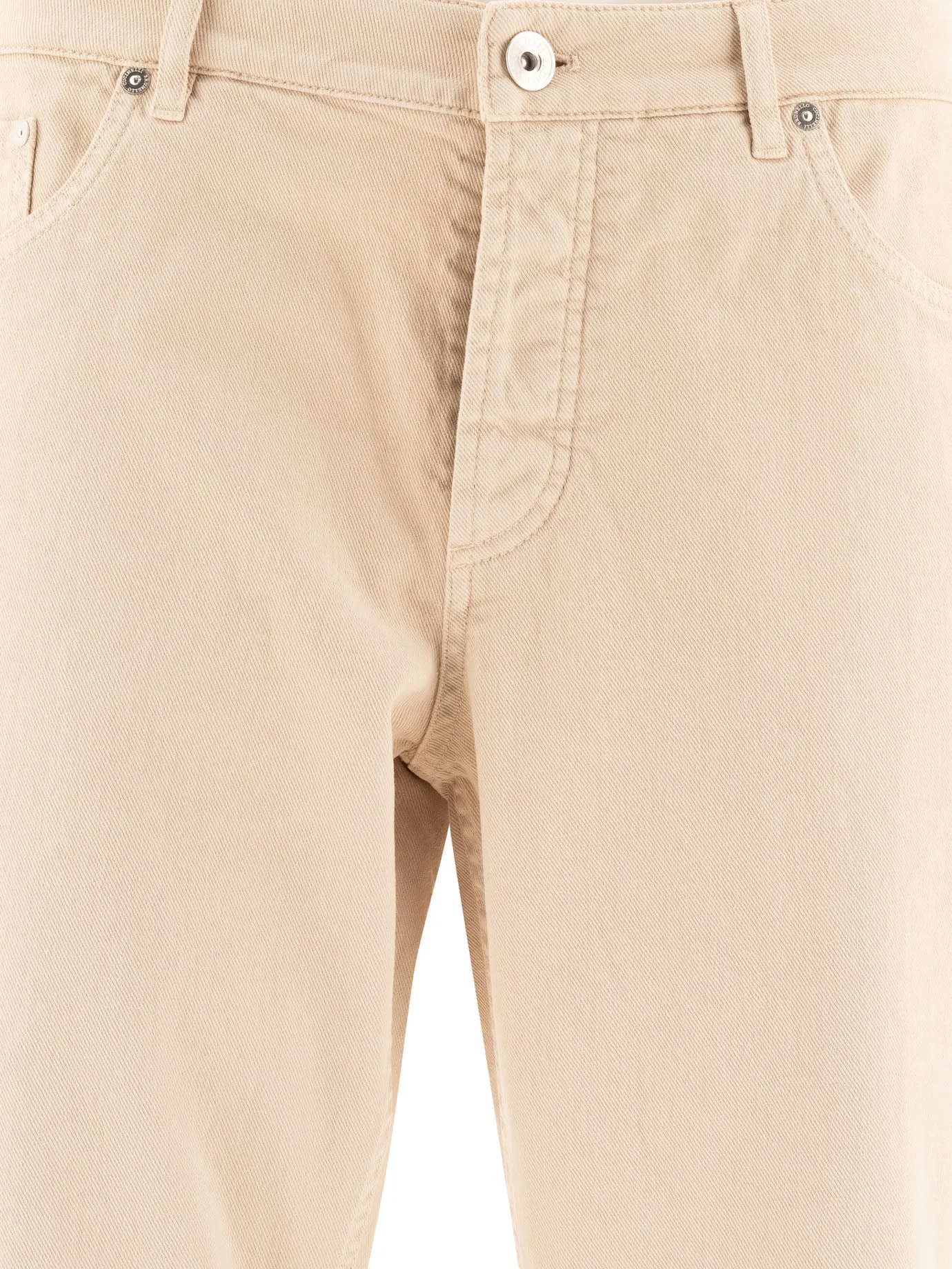 Beige Garment-Dyed Trousers