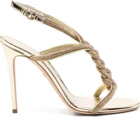 Giambattista Valli 120mm Crystal Embellished Sandals Gold