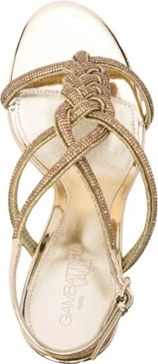 Giambattista Valli 120mm Crystal Embellished Sandals Gold