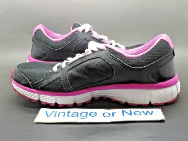 Girls' Nike Dual Fusion St2 Black White Pink Running Shoes