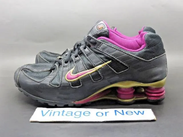 Girls' Nike Shox Turbo Black Gold Purple Running Shoes 2006