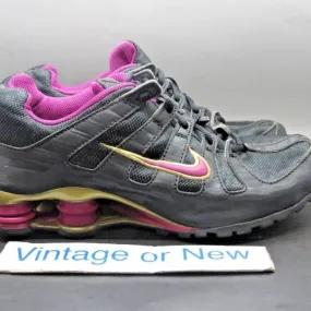 Girls' Nike Shox Turbo Black Gold Purple Running Shoes 2006