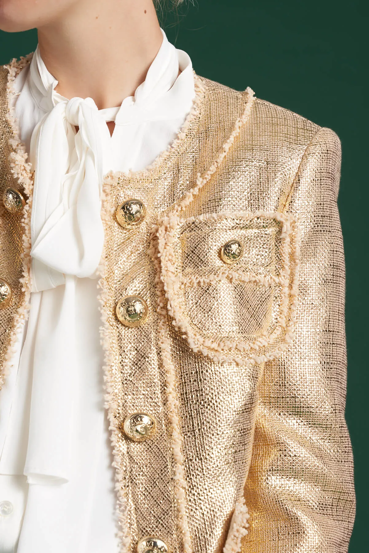 Gold Signature Cotton Tweed Jacket