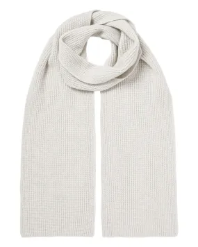 Grey Cashmere Scarf Unisex Ribbed