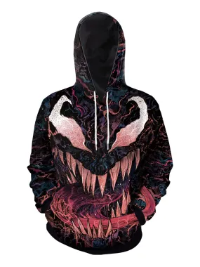 Halloween Hoodies - Men's Scary Polyester Sweatshirt with Long Sleeves