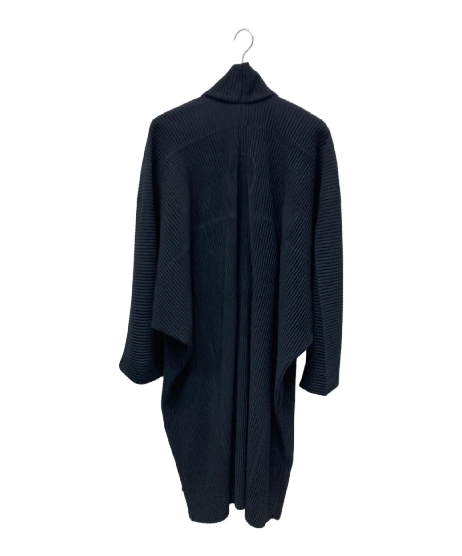 HOMME PLISSE ISSEY MIYAKE pleated coat black size 2 medium Authentic Japan FS.