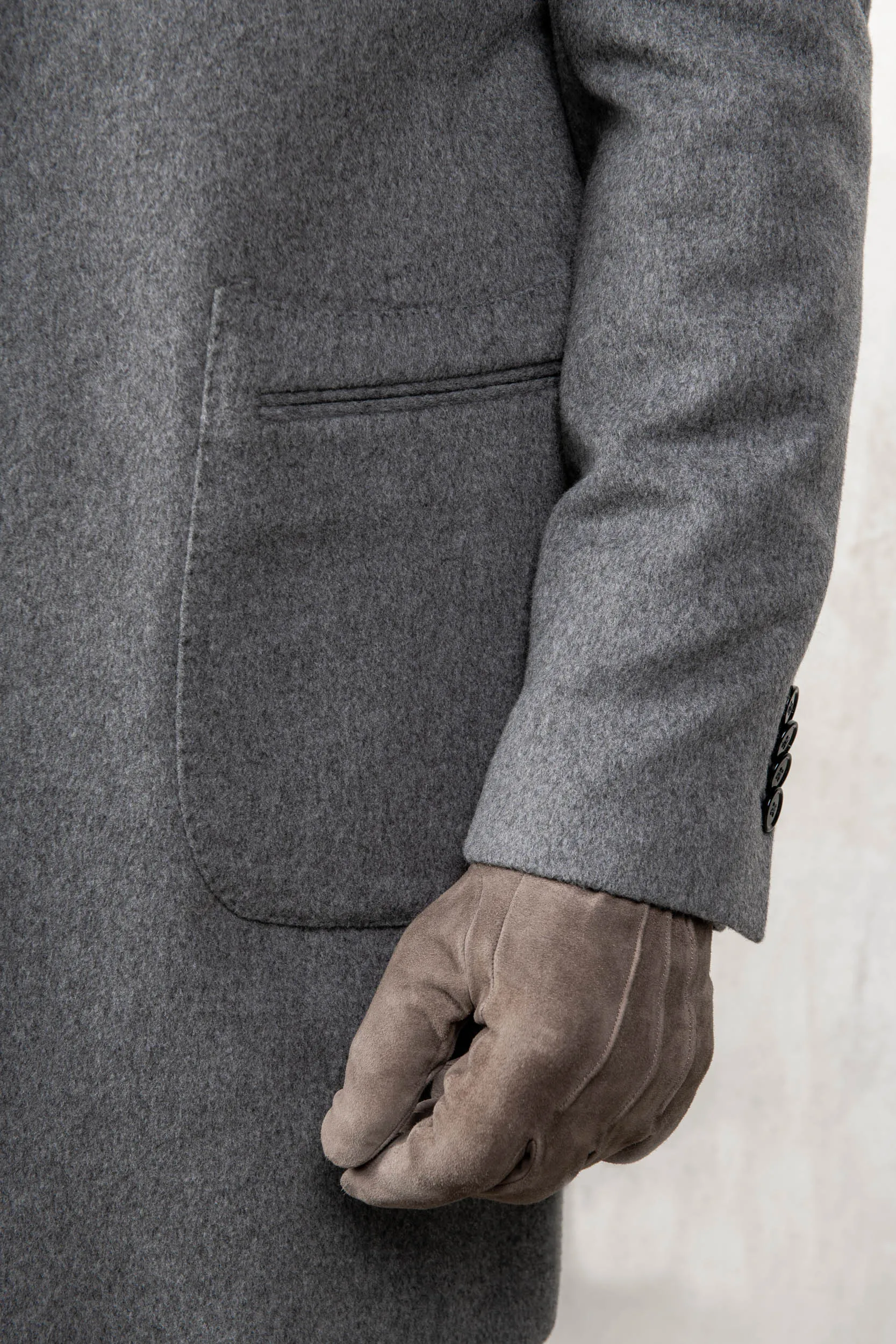 Italian-Made Grey Loro Piana Wool Coat