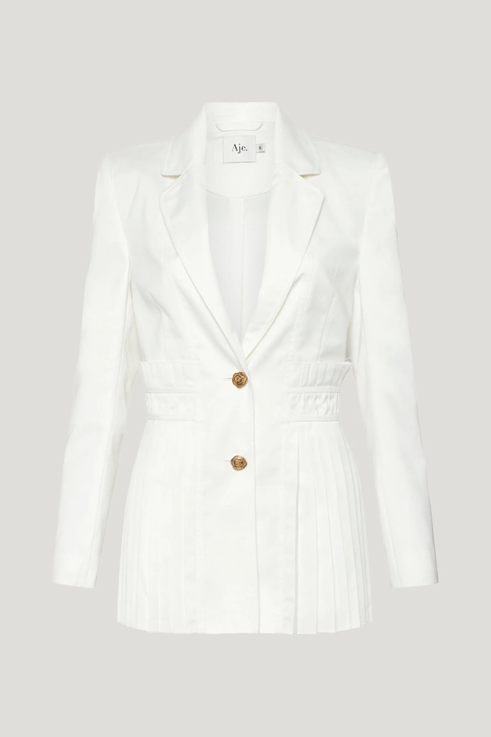 Ivory Pleated Jacket for Serene Tranquility