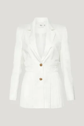 Ivory Pleated Jacket for Serene Tranquility