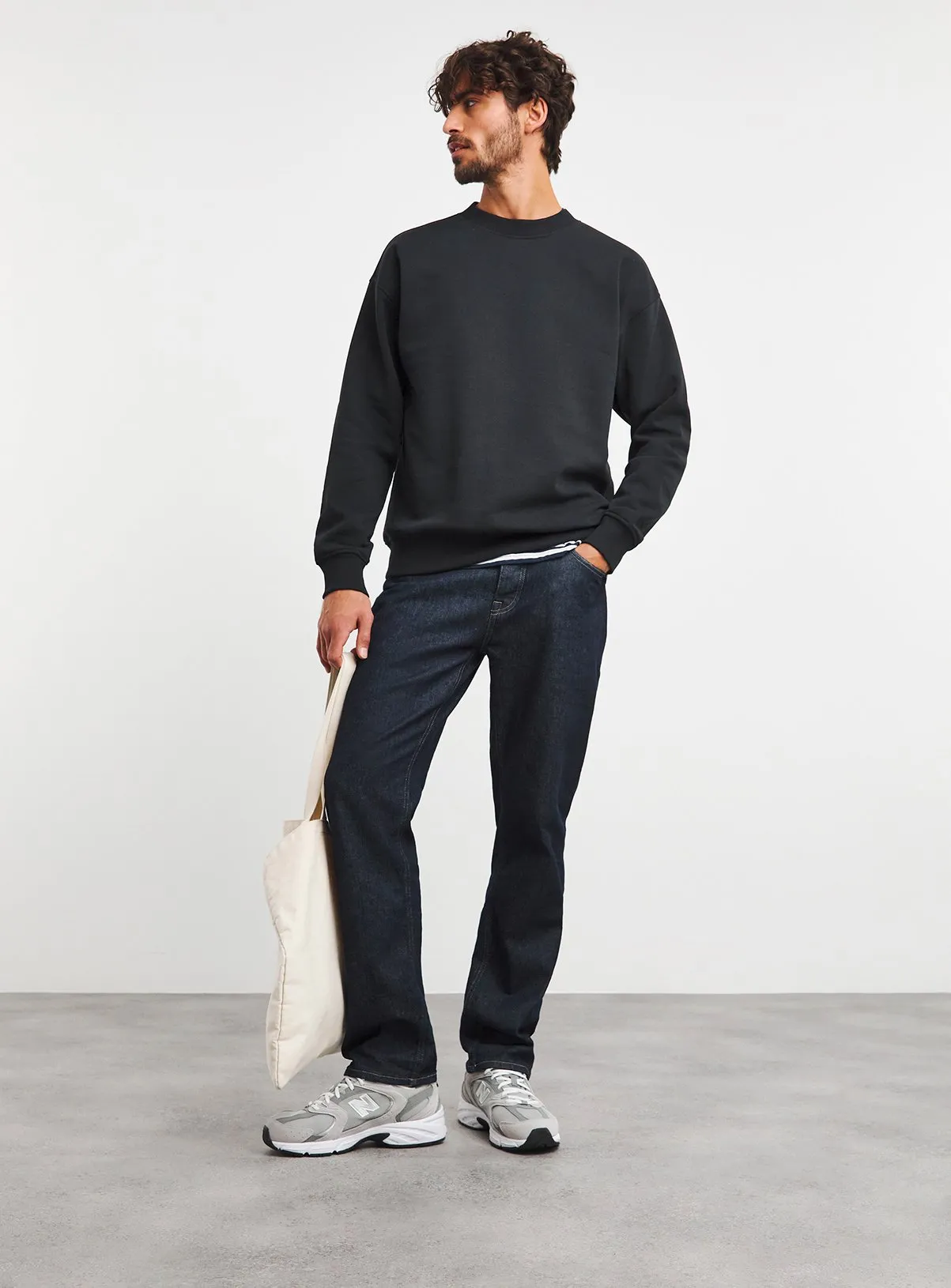 JACAMO Relaxed Fit Crew Neck Sweatshirt in Black 3XL Buy Now.