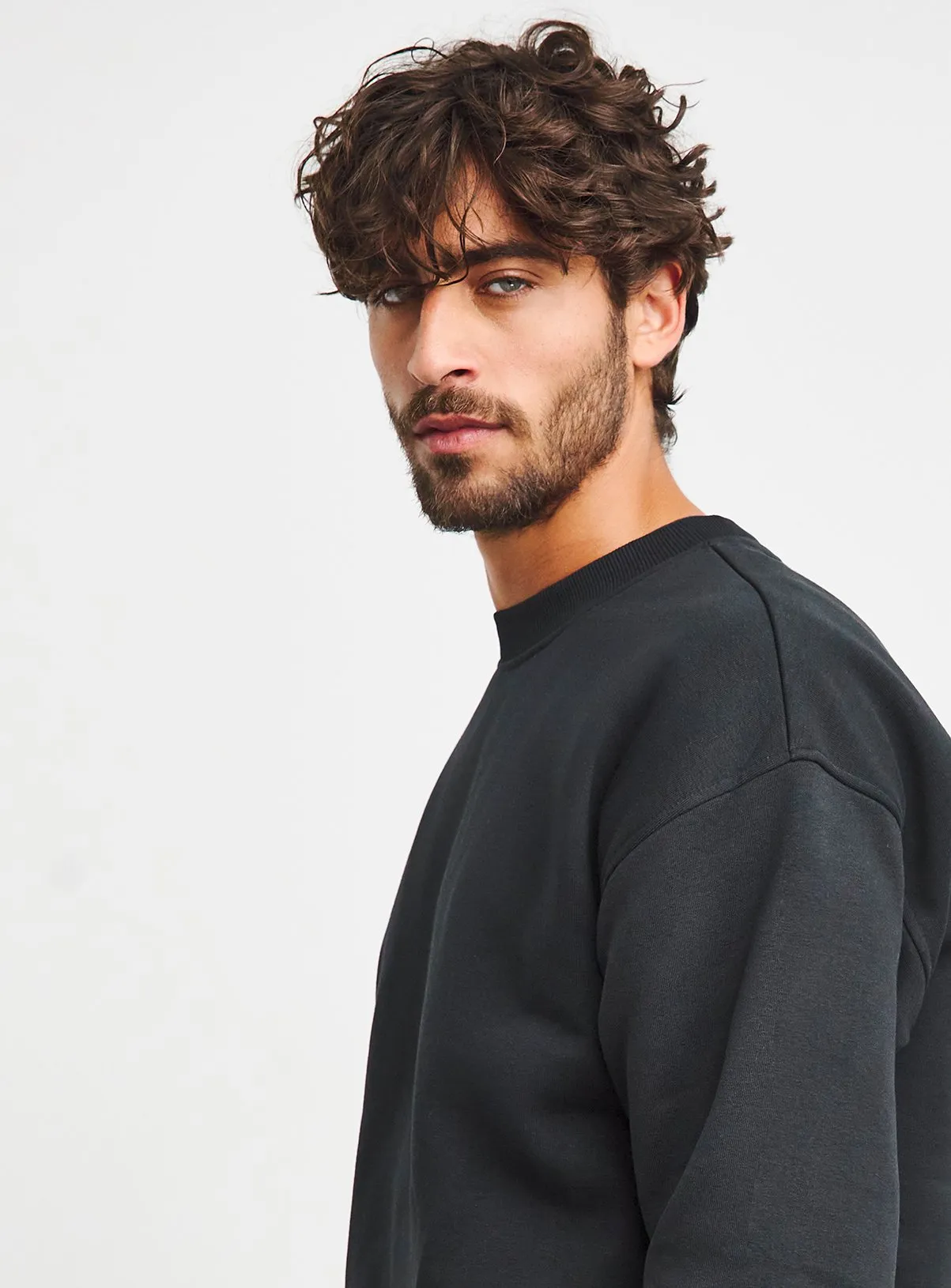 JACAMO Relaxed Fit Crew Neck Sweatshirt in Black 3XL Buy Now.