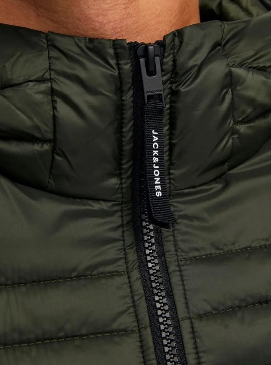 Jack & Jones Hero Puffer Hooded Jacket in Rosin/Blocked