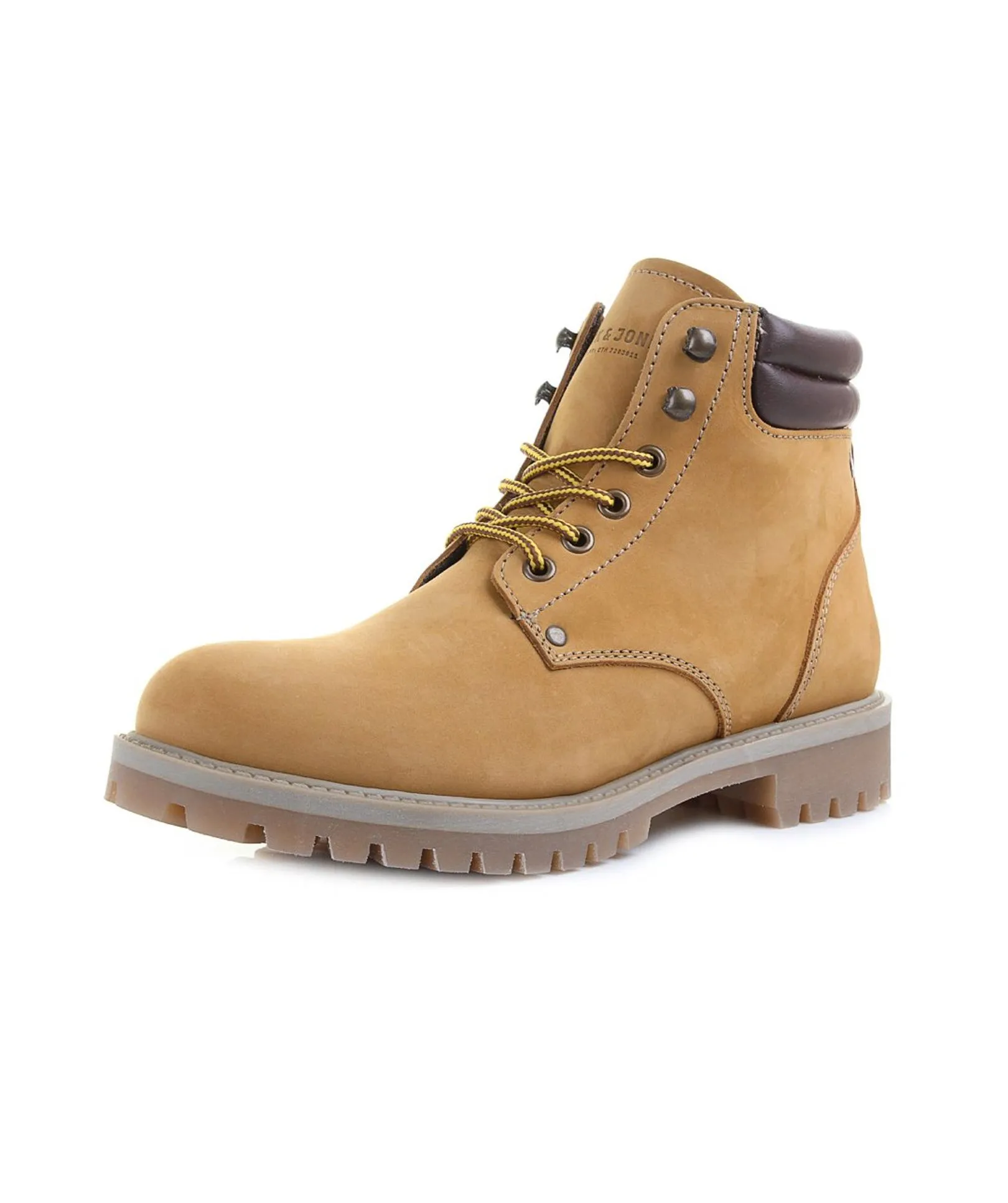 Jack and Jones Nubuck Stoke Leather Boots in Honey