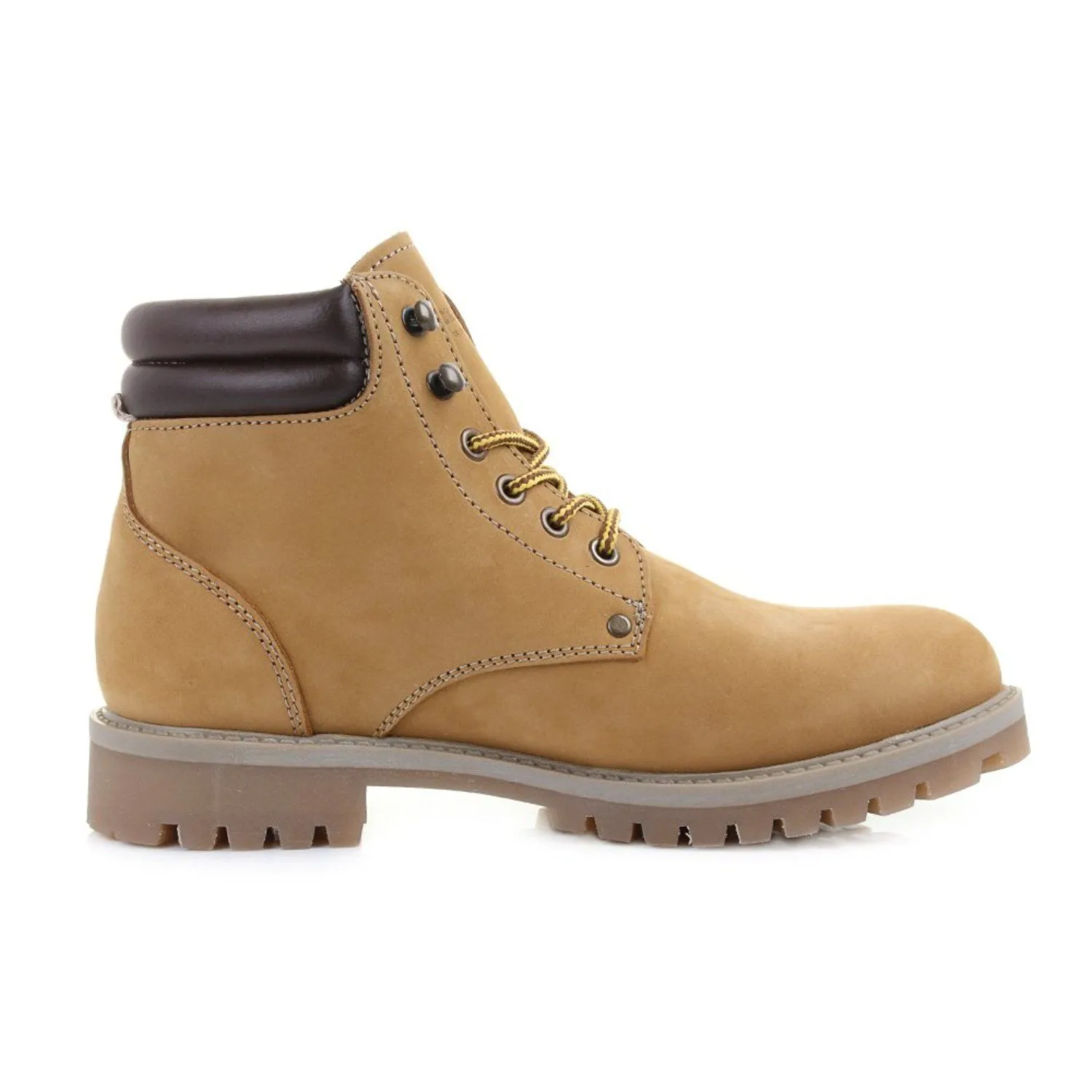 Jack and Jones Nubuck Stoke Leather Boots in Honey