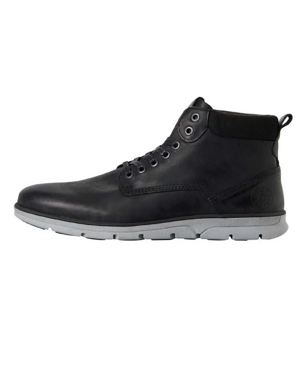 Jack and Jones Tubar Leather Boots in Anthracite