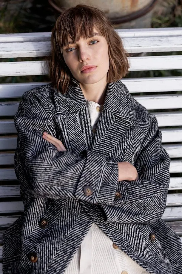 Jesse Herringbone Jaquard Coat by Atelier Rêve