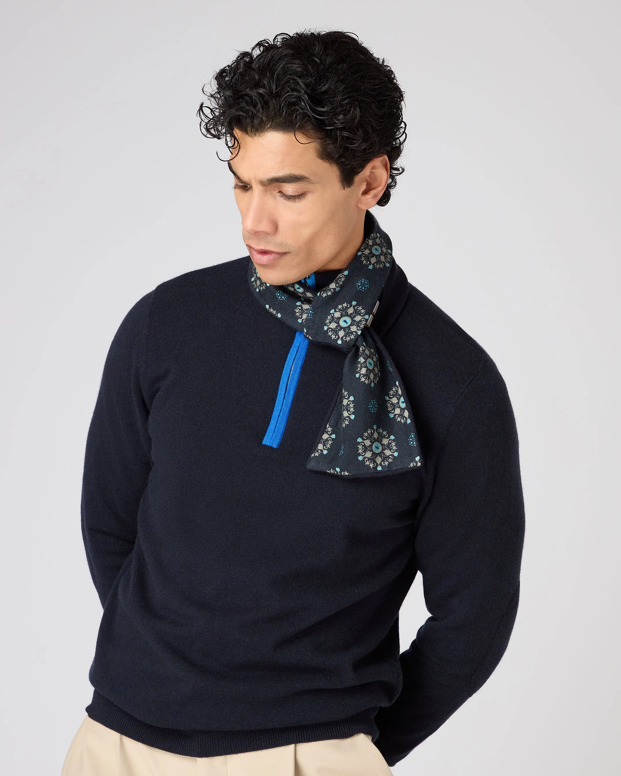 Jockey Club Men's Cashmere Scarf Navy Blue