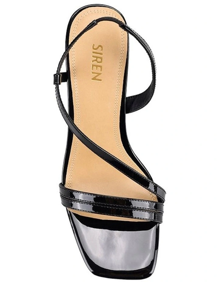 Kamino Sandals Patent Heeled Black