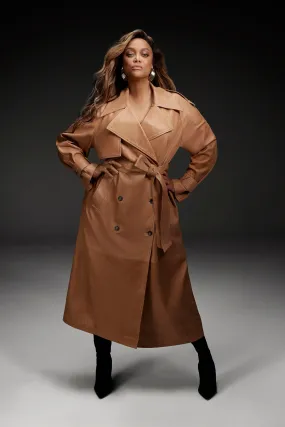 Karen Millen Leather Oversized Trench Coat