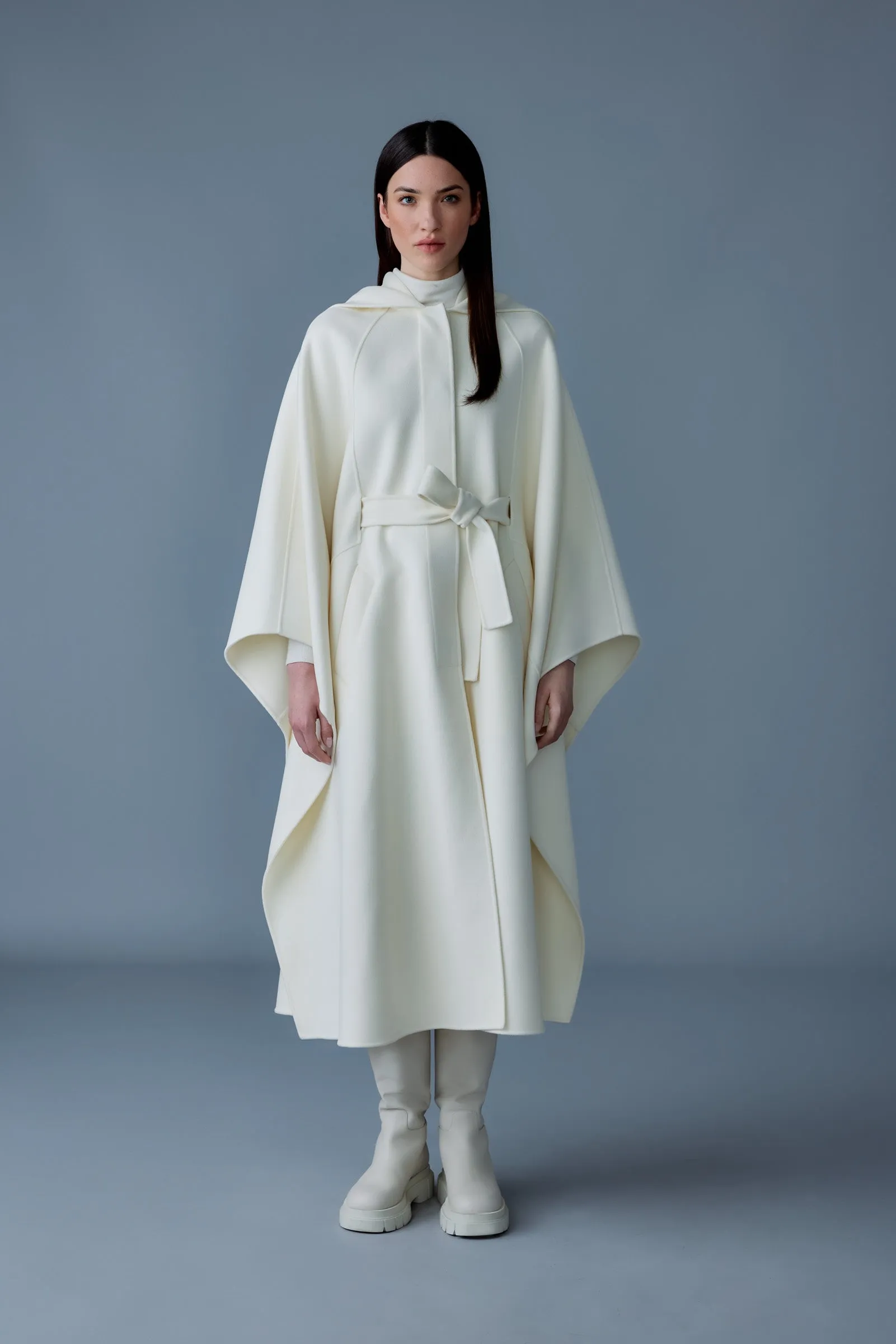 KIRSTYN Wool Cape Coat with Reversible Design - Shop Now.